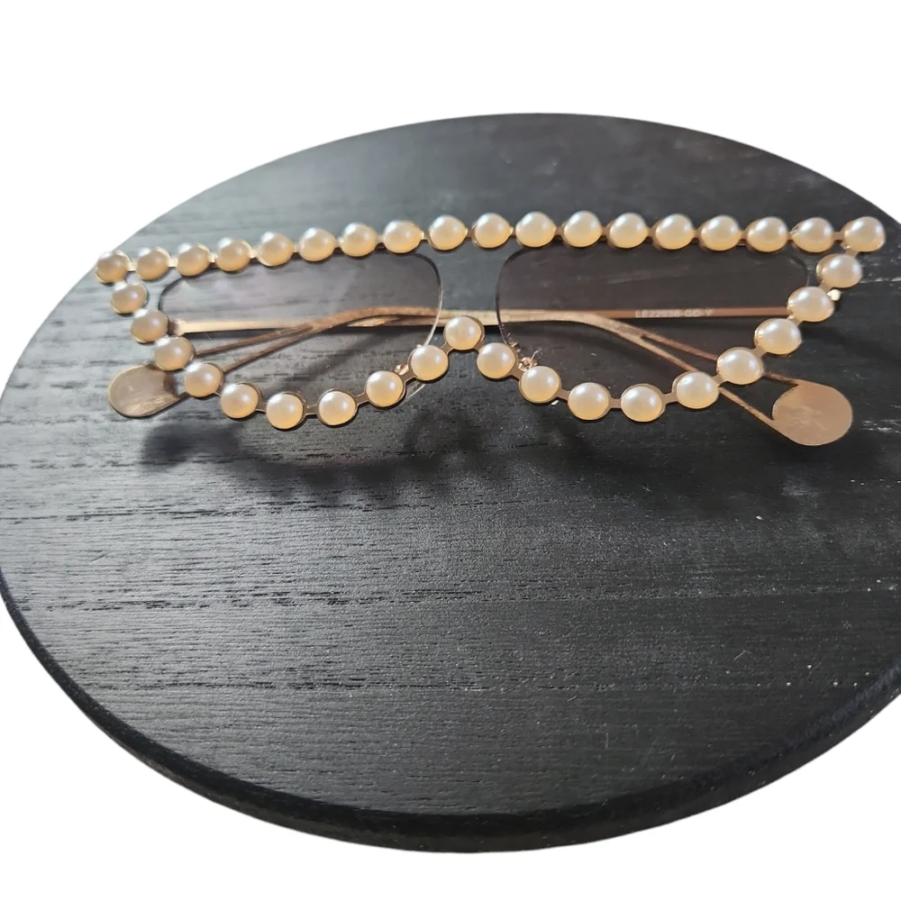 Pearl cat eye sunglasses, women's trendy, but super cute!!! UV400 - Picture 3 of 8